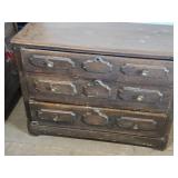 Vintage Wooden Dresser with Three Drawers approximately 41 inches in length, 17 1/2 inches in depth, and 32 inches in height Vintage Wooden Dresser with Three Drawers approximately 41 inches in length, 17 1/2 inches in depth, and 32 inches in height