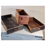 Lot of 3 Antique Wooden Drawers Lot of 3 Antique Wooden Drawers