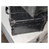 Lot of 2 Vintage Black Suitcases with Rivet Details Lot of 2 Vintage Black Suitcases with Rivet Details