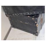 Lot of 2 Vintage Black Suitcases with Rivet Details Lot of 2 Vintage Black Suitcases with Rivet Details
