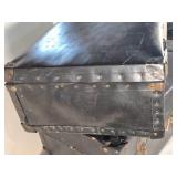 Lot of 2 Vintage Black Suitcases with Rivet Details Lot of 2 Vintage Black Suitcases with Rivet Details