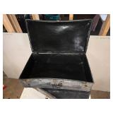 Lot of 2 Vintage Black Suitcases with Rivet Details Lot of 2 Vintage Black Suitcases with Rivet Details