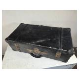 Lot of 2 Vintage Black Suitcases with Rivet Details Lot of 2 Vintage Black Suitcases with Rivet Details