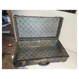 Lot of 2 Vintage Black Suitcases with Rivet Details Lot of 2 Vintage Black Suitcases with Rivet Details