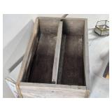 Rustic Wooden Tool Carrier Box, Glass Jars with Wood Base and Small Decorative Glass Box Rustic Wooden Tool Carrier Box, Glass Jars with Wood Base and Small Decorative Glass Box
