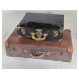 Lot of 2 Vintage Black and Brown Suitcases Lot of 2 Vintage Black and Brown Suitcases