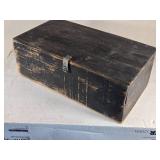 Black Wooden Storage Box measures approximately 24 inches in length, 13 inches in width, and 9 inches in height. Black Wooden Storage Box measures approximately 24 inches in length, 13 inches in width, and 9 inches in height.