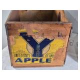 Vintage Wooden Apple Crate with Yakima Fruit Growers Association Label and Other Wooden Box Vintage Wooden Apple Crate with Yakima Fruit Growers Association Label and Other Wooden Box