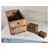 Wooden Storage Boxes Including Small Carved Box Wooden Storage Boxes Including Small Carved Box