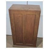 Vintage Wooden Storage Cabinet with Hinged Lid approx. 20 1/2" wide, 11 1/2" deep, 36" tall Vintage Wooden Storage Cabinet with Hinged Lid approx. 20 1/2" wide, 11 1/2" deep, 36" tall