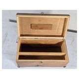 Wooden Storage Box with Cat Like Metal Accents for Feet, approx. 14" wide Wooden Storage Box with Cat Like Metal Accents for Feet, approx. 14" wide