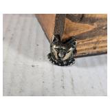 Wooden Storage Box with Cat Like Metal Accents for Feet, approx. 14" wide Wooden Storage Box with Cat Like Metal Accents for Feet, approx. 14" wide