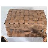 Lot of 3 Wicker Baskets, 1 is lidded Lot of 3 Wicker Baskets, 1 is lidded
