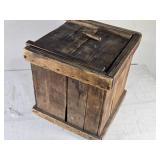 Antique Wooden Crate with Sliding Lid Antique Wooden Crate with Sliding Lid