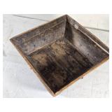 Antique Wooden Square Tray approximately 14 inches across Antique Wooden Square Tray approximately 14 inches across