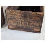 Vintage Gray Ribbon Brand Wooden Prune Box and other Wooden Cylinder Shaped Box with Lid Vintage Gray Ribbon Brand Wooden Prune Box and other Wooden Cylinder Shaped Box with Lid