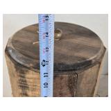 Vintage Gray Ribbon Brand Wooden Prune Box and other Wooden Cylinder Shaped Box with Lid Vintage Gray Ribbon Brand Wooden Prune Box and other Wooden Cylinder Shaped Box with Lid