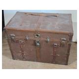 Antique Wooden Trunk approximately 34 1/2 inches in length, 20 inches in width, and 24 inches in height. Antique Wooden Trunk approximately 34 1/2 inches in length, 20 inches in width, and 24 inches in height.