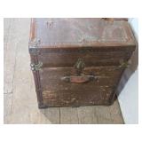 Antique Wooden Trunk approximately 34 1/2 inches in length, 20 inches in width, and 24 inches in height. Antique Wooden Trunk approximately 34 1/2 inches in length, 20 inches in width, and 24 inches in height.