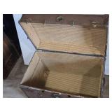 Antique Wooden Trunk approximately 34 1/2 inches in length, 20 inches in width, and 24 inches in height. Antique Wooden Trunk approximately 34 1/2 inches in length, 20 inches in width, and 24 inches in height.