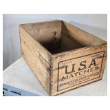 U.S.A. Matches Wooden Crate by Minnesota Match Mfg. Co. U.S.A. Matches Wooden Crate by Minnesota Match Mfg. Co.