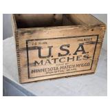 U.S.A. Matches Wooden Crate by Minnesota Match Mfg. Co. U.S.A. Matches Wooden Crate by Minnesota Match Mfg. Co.