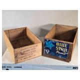 Vintage Wooden Crates Including Blue Star Pears and Chateau De Sales Vintage Wooden Crates Including Blue Star Pears and Chateau De Sales