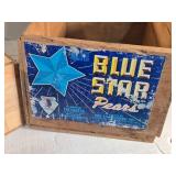 Vintage Wooden Crates Including Blue Star Pears and Chateau De Sales Vintage Wooden Crates Including Blue Star Pears and Chateau De Sales