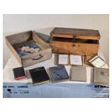Assorted Vintage Books, Wooden Boxes, and Picture Frames Assorted Vintage Books, Wooden Boxes, and Picture Frames