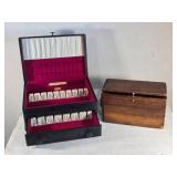 Community Silverplate Flatware Case and Wooden Box Community Silverplate Flatware Case and Wooden Box