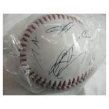 Minnesota Twins 1999 Rookies Facsimilie Autographed Baseball branded with Genuine Chevrolet Minnesota Twins 1999 Rookies Facsimilie Autographed Baseball branded with Genuine Chevrolet
