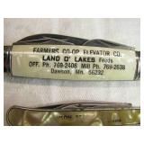 Farmers Co-Op Elevator Co. Pocket Knife and 2 Others Farmers Co-Op Elevator Co. Pocket Knife and 2 Others