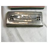Vintage Hohner Echo Harmonica, Hand Egg Beater, and Sharpening Steel Vintage Hohner Echo Harmonica, Hand Egg Beater, and Sharpening Steel