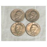 Lot of 4 1974 Eisenhower Dollar Coins Lot of 4 1974 Eisenhower Dollar Coins