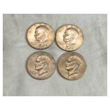 Lot of 4 Eisenhower Dollar Coins 1977 and 1978 Lot of 4 Eisenhower Dollar Coins 1977 and 1978