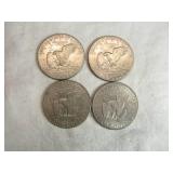 Lot of 4 Eisenhower 1972 One Dollar Coins Lot of 4 Eisenhower 1972 One Dollar Coins