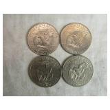 Lot of 4 1972 Eisenhower Dollar Coins Lot of 4 1972 Eisenhower Dollar Coins