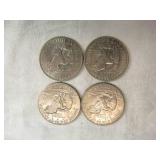 Lot of 4 1972 Eisenhower Dollar Coins Lot of 4 1972 Eisenhower Dollar Coins