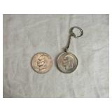 Lot of 2 Eisenhower Dollars - 1978 and Bicentennial (1776-1976) Keychain Lot of 2 Eisenhower Dollars - 1978 and Bicentennial (1776-1976) Keychain