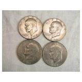 Lot of 4 Eisenhower Dollar Coins 1974 and 1978 Lot of 4 Eisenhower Dollar Coins 1974 and 1978