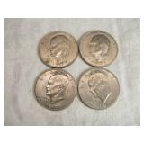 Lot of 4 Eisenhower Dollar Coins 1971 Lot of 4 Eisenhower Dollar Coins 1971