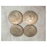 Lot of 4 Eisenhower Dollar Coins 1971 Lot of 4 Eisenhower Dollar Coins 1971