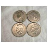 Lot of 4 Eisenhower 1972 Dollar Coins Lot of 4 Eisenhower 1972 Dollar Coins