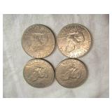 Lot of 4 Eisenhower Dollar Coins 1972 Lot of 4 Eisenhower Dollar Coins 1972