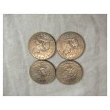 Lot of 4 Eisenhower 1971 One Dollar Coins Lot of 4 Eisenhower 1971 One Dollar Coins
