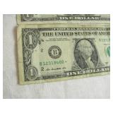 Three One Dollar Star Notes Series 2021, 1995, and 2013 Three One Dollar Star Notes Series 2021, 1995, and 2013