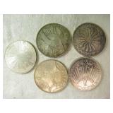 Lot of 5 Deutsche Mark Coins Featuring 1972 Munich Olympics Commemorative Design Lot of 5 Deutsche Mark Coins Featuring 1972 Munich Olympics Commemorative Design