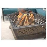 Hampton Bay Tipton 34.00 in. W Rubbed Bronze Steel Wood Outdoor Fire Pit with Screen and Poker Included Customer Returns See Pictures Hampton Bay Tipton 34.00 in. W Rubbed Bronze Steel Wood Outdoor Fire Pit with Screen and Poker Included Customer Returns See Pictures