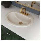 Lot of  Glacier Bay Aragon 20 in. Drop-In Oval Vitreous China Bathroom Sink in Bone Customer Returns See Pictures Lot of  Glacier Bay Aragon 20 in. Drop-In Oval Vitreous China Bathroom Sink in Bone Customer Returns See Pictures