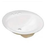 Glacier Bay 19 in. Drop-In Round Vitreous China Bathroom Sink in White  Customer Returns See Pictures Glacier Bay 19 in. Drop-In Round Vitreous China Bathroom Sink in White  Customer Returns See Pictures